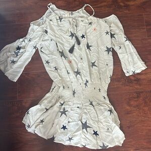 Surf Gypsy open shoulder mini dress